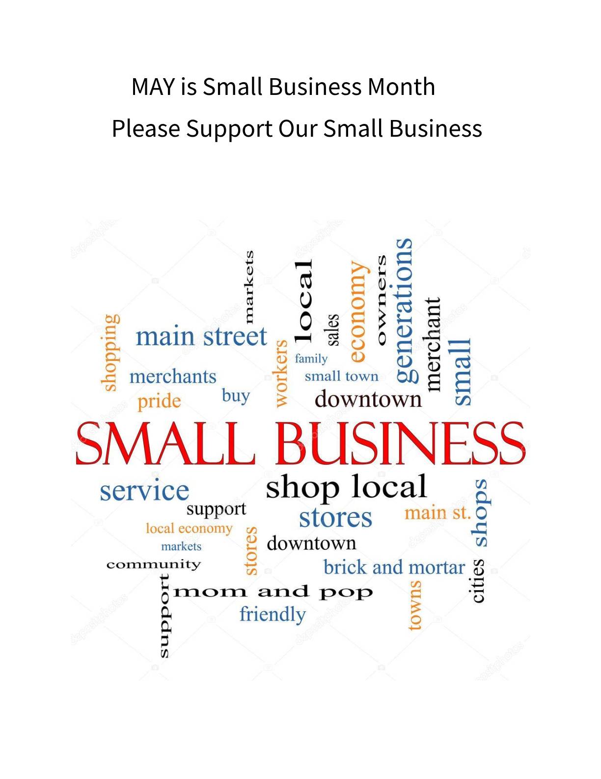 MAY is Small Business Month Please Support Our Small Business